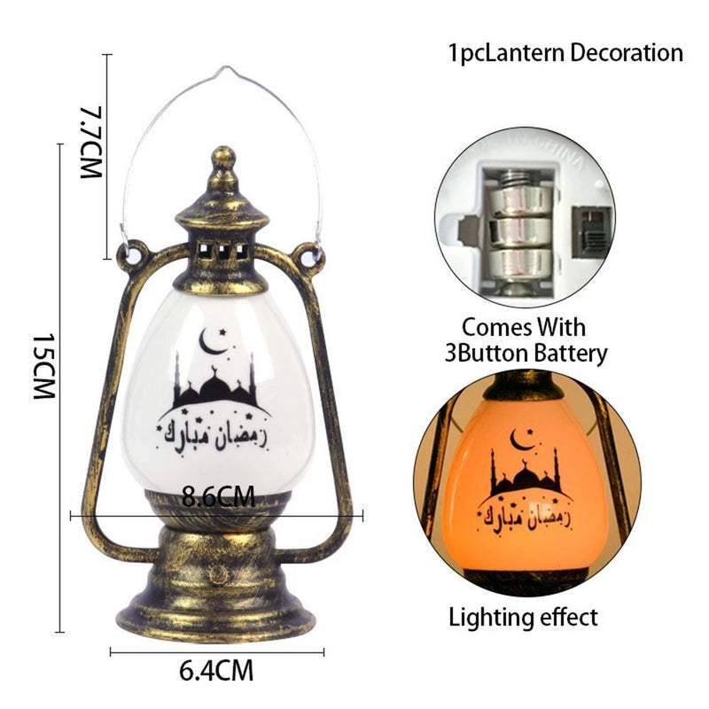 Decoration LED Lights Candlestick Wind Light Eid Al Fitr Ramadan Home Lamp