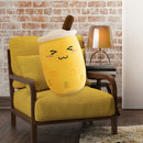 Child Bubble Tea Family Stuffed Plush Pillow Soft Cushion (Yellow Squint)