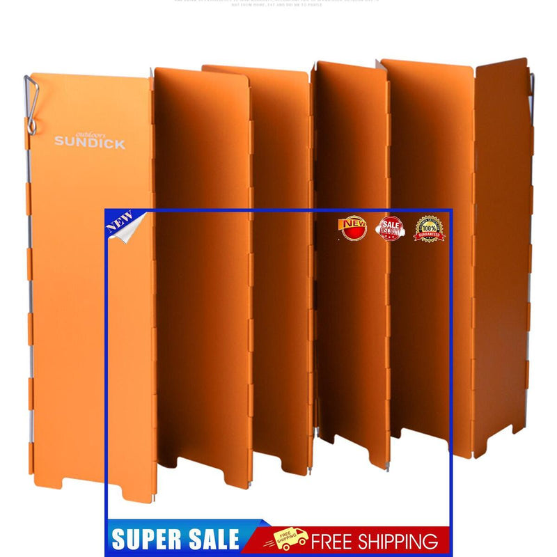 Foldable Stove Windshield Portable Camping Stove Windbreak (Orange 12pcs)