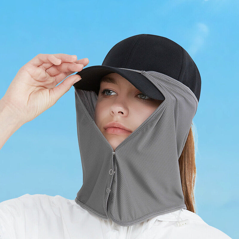 Sunshade Cap Quick-Drying Outdoor Neck Protection Face Cover (Dark Gray)
