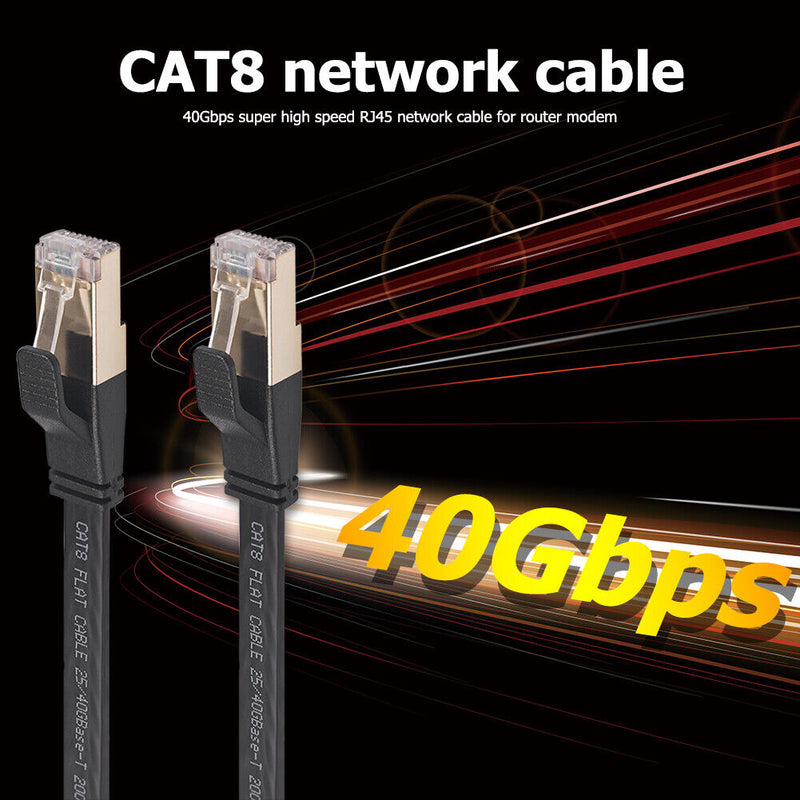 40Gbps Cat8 Ethernet Cable SFTP RJ45 LAN Patch Cord for Router Modem (7.6m)