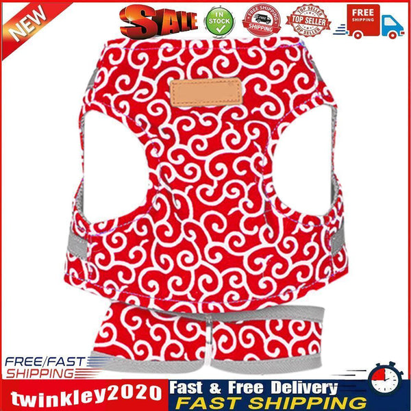 Japanese Style Pet Dog Cat Harness Vest Outdoor Walking Leash Set (Red S) Newly