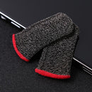 2pcs 24-Stitch Mobile Game Finger Cover Anti-Sweat Anti-Skid (Black Red)