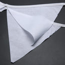 12 Flags 3.2m White Cotton Birthday Wedding Party Pennant Bunting Banner Decor