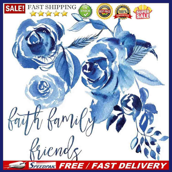 Blue Ink Flower Oil Paint By Numbers Kit DIY Acrylic Painting on Canvas no Fr