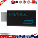 WII to HDMI-compatible Converter Full HD 1080P Wii 2 Adapter 3.5mm (Black) Newly