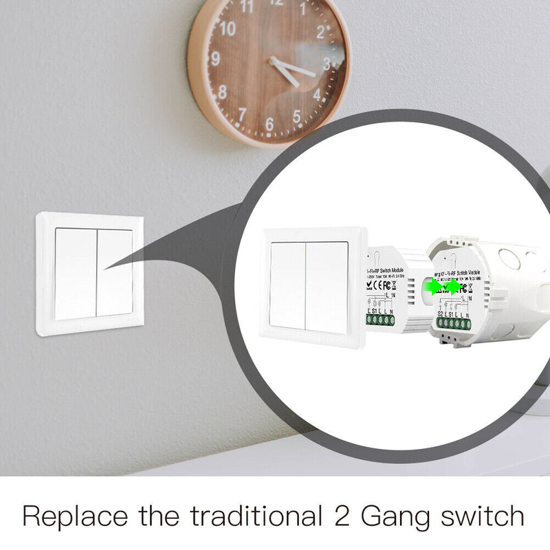 Lighting Switch Relay Module 2 Gang Intelligent Switch Module Voice Control