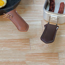 2pcAnti-Scald Anti-Slip PU Leather Frying Pan Handle Protective CoverBrown