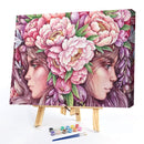 DIY Oil Paint by Numbers Girl Flower Coded Hand Painted Acrylic Drawing Kit