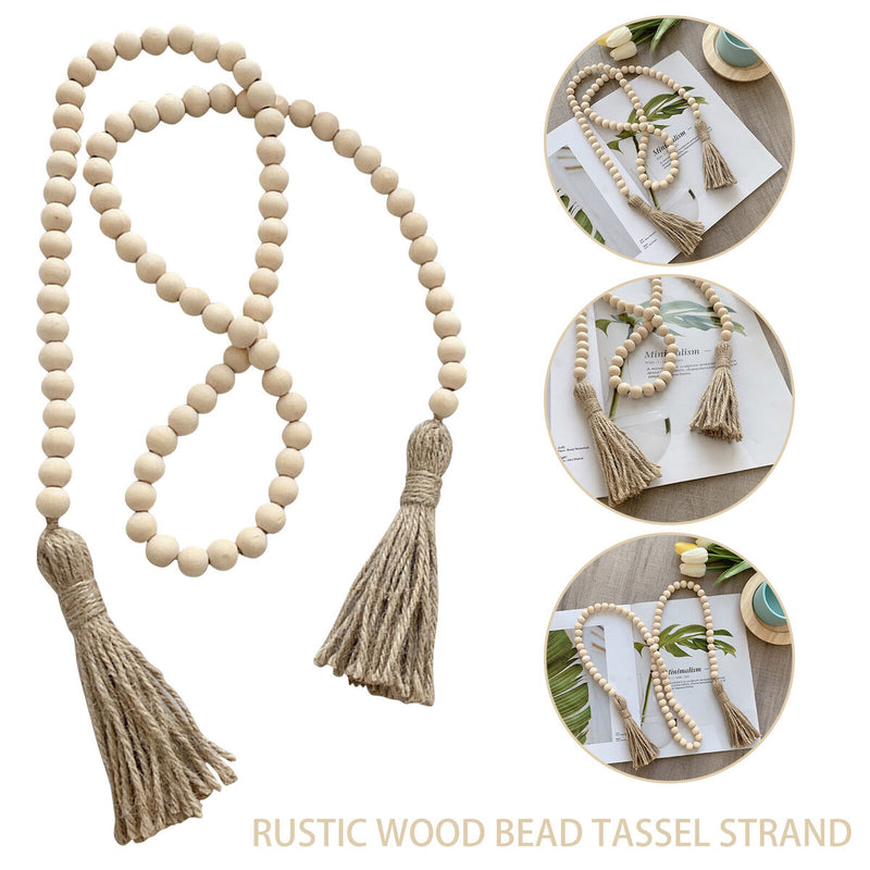 Decorative Beads & Tassels Wood Garland Farmhouse Decor Rustic Beads (2) Newly