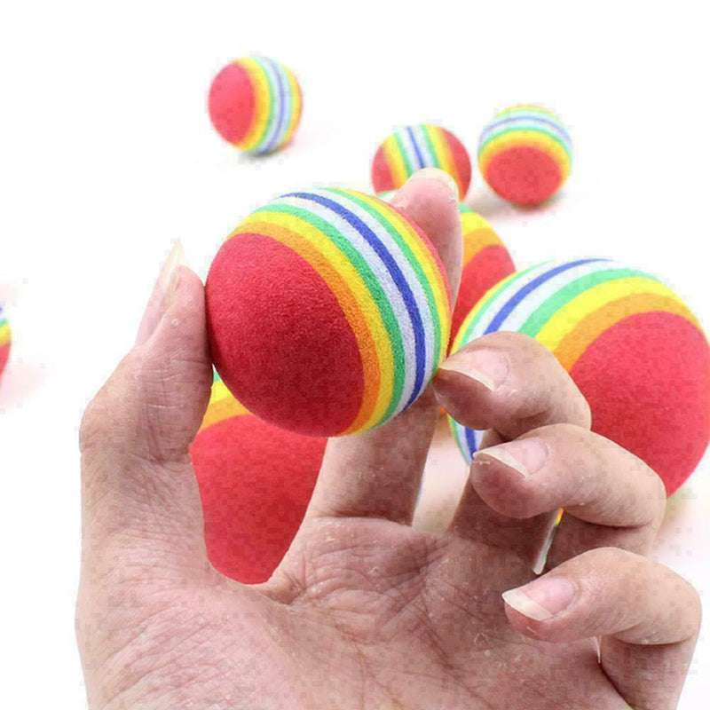 Rainbow Ball Training Practice Chew Toys Dog Cat Fetch Ball Catch