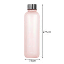1L Large Capacity Water Bottle Copper Lid Plastic Water Cup with Time Marker
