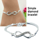 Fashion Rhinestone Infinity Bracelet Adjustable Bangle Women H Z0Q band J1E1
