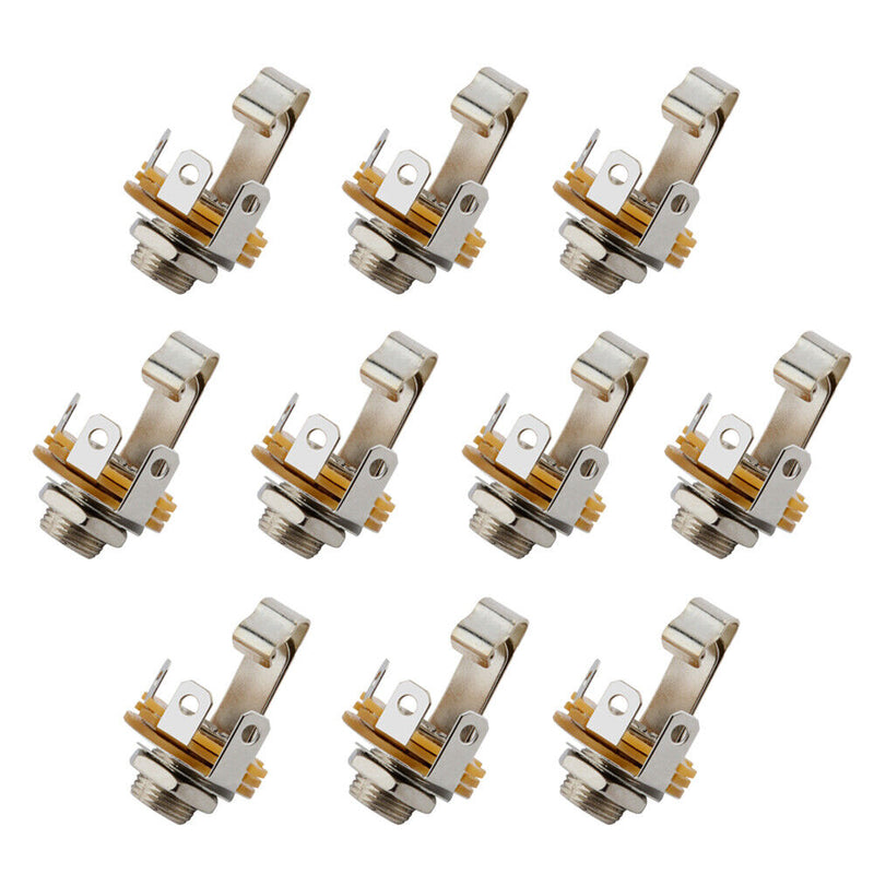 6.35mm 1/4''inch Mono Audio Socket Jack Female Connector Plug Panel 10Pack