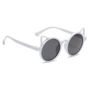 Kids Cute Sunglasses Cat Ear Girl Boys UV Protection Eyeglasses (White)