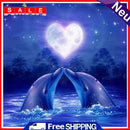 Garuru-Jidong Full Diamond Heart-shaped Moon and Dolphin Animal Series E459