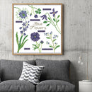 Partial Embroidery Blue Flower Cross Stitch Kits 14CT Stamped DIY Canvas Crafts