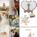 Personalised Wedding Party Guest Book Alternative Wooden Hearts Drop Jar Box_
