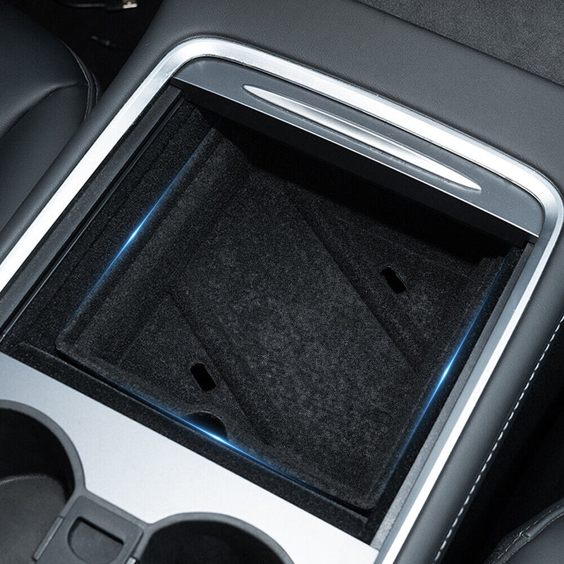 2pcs Flocking Organizer Container for Tesla 3/ Y Car Central Armrest Storage