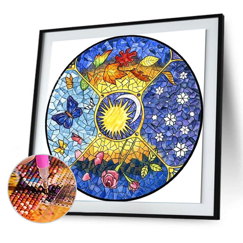 5D DIY Sun Moon Full Round Drill Diamond Painting Kit Mosaic Craft (A3346) Newly