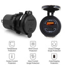 Waterproof Car Boat Dual USB Charger QC 3.0 + QC 4.0 Type C Power Outlet Newly