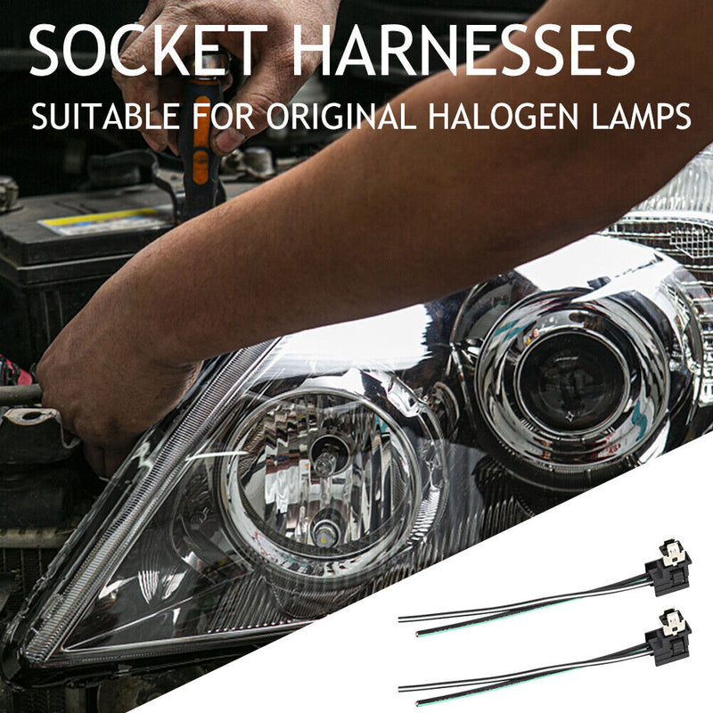 2pcs Car Halogen Lamp Headlight Socket Harness Connector Plug Adapter Wire Newly