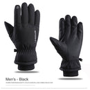 Windproof Ski Gloves Waterproof Anti-Skid Motorcycle Cycling Gloves (Black)