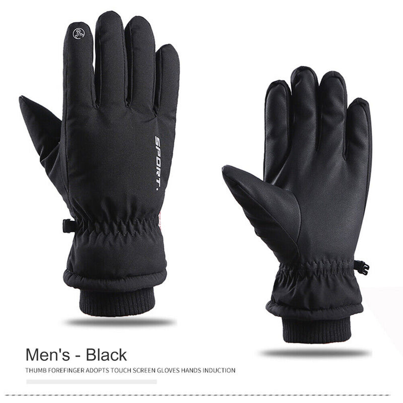 Windproof Ski Gloves Waterproof Anti-Skid Motorcycle Cycling Gloves (Black)