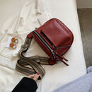 Fashion Saddle Shoulder Crossbody Bag Women Soft Leather Casual Chest Belt Packs