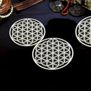 Flower Of Life Energy Mat Flower of Life Shape Slice Wood Base Wooden Wall Sign