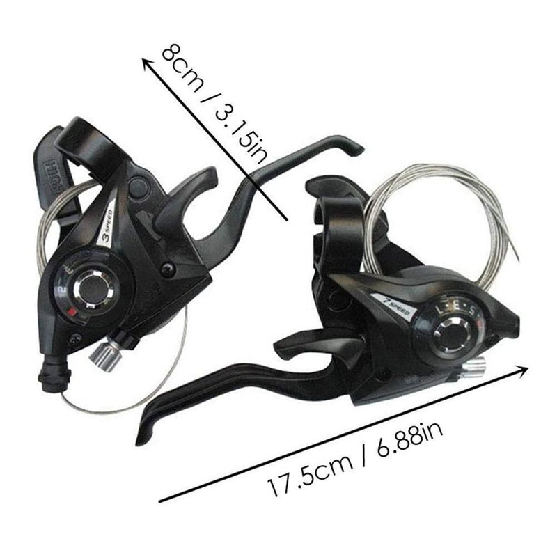 Durable 3 Speed Black Bike Accessories Speed Set Brake Shifter Sets V-Brake