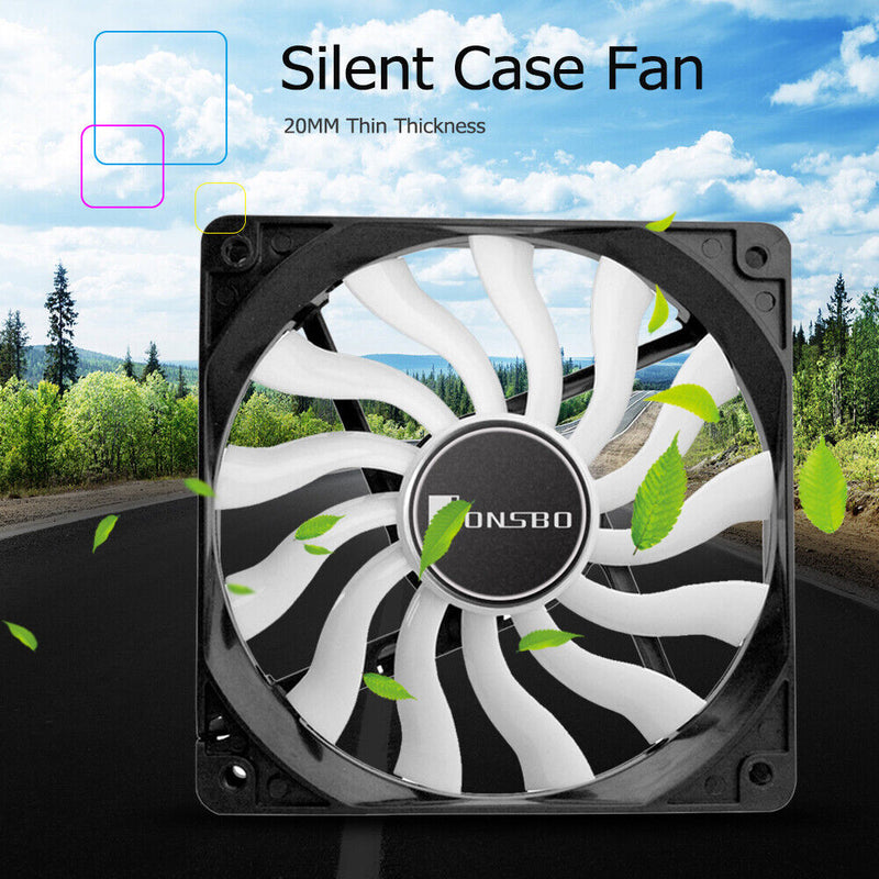JONSBO 12020 Desktop Computer PC Case Fan Silent CPU Cooler Fan 120mm 4Pin 3Pin
