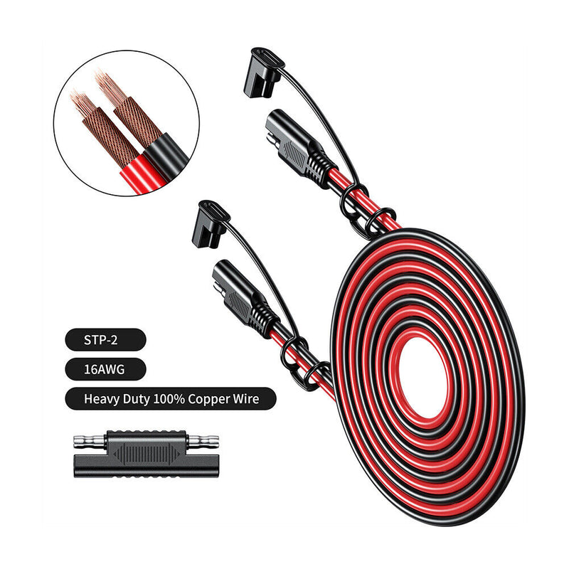 Battery Charging Cable SAE to SAE 12V-36V 16AWG Quick Disconnect Cable (8m)