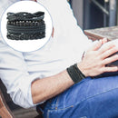 4pcs Retro Weave Bracelet Multilayer Leather Bangles Unisex Jewelry Gift Newly