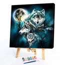 Oil Paint By Numbers Picture DIY Drawing Painting Night Wolf Paint Decor Art