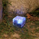 Solar Ice Cube Light LED Outdoor Waterproof Courtyard Garden Decor (Blue) Newly