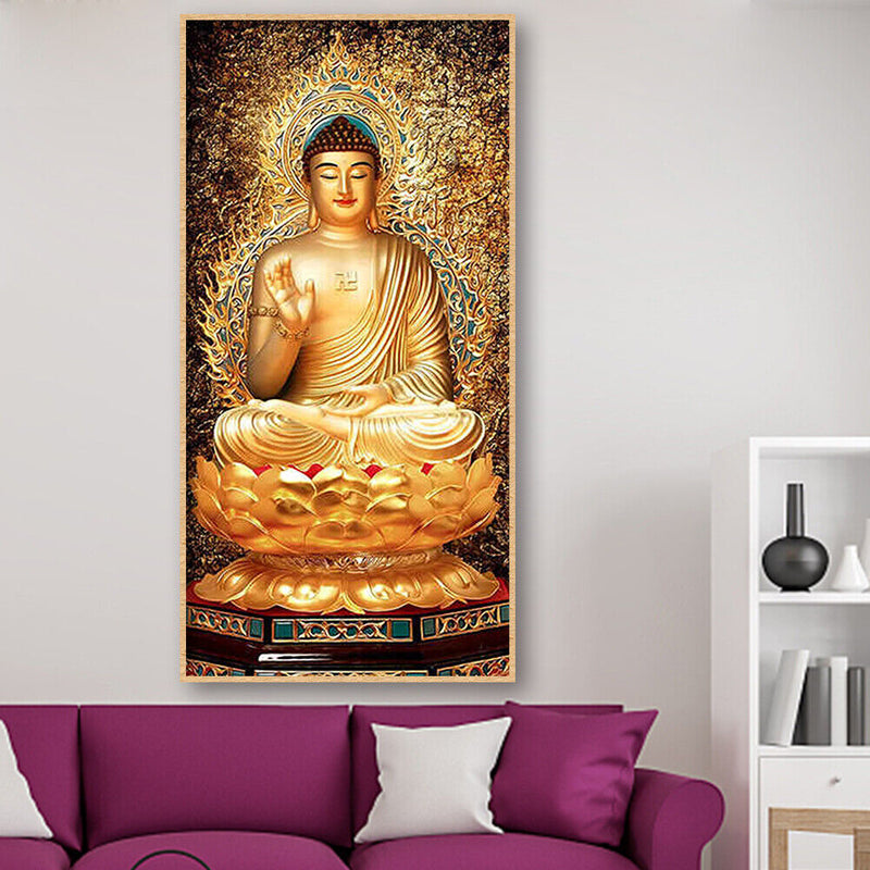 Rhinestone Diamond Painting 5D Full Round Drill DIY Buddha Picture Poster D