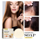 Anti-Hair Loss Cleaning Soap Floral Scent Rice Shampoo Soap Hair Wash Rice Soap