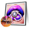 5D Diamond Painting Kit Purple Lips Full Round Drill Rhinestone DIY Mosaic