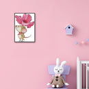 2 Strands Mouse with Flowers Partial Embroidery Stamped Cross Stitch Home Decor