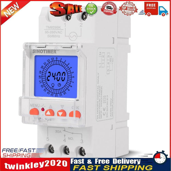 TM929BKL Digital 24h 85-265V Din Rail Smart Analog Timer Switch (30A) Newly