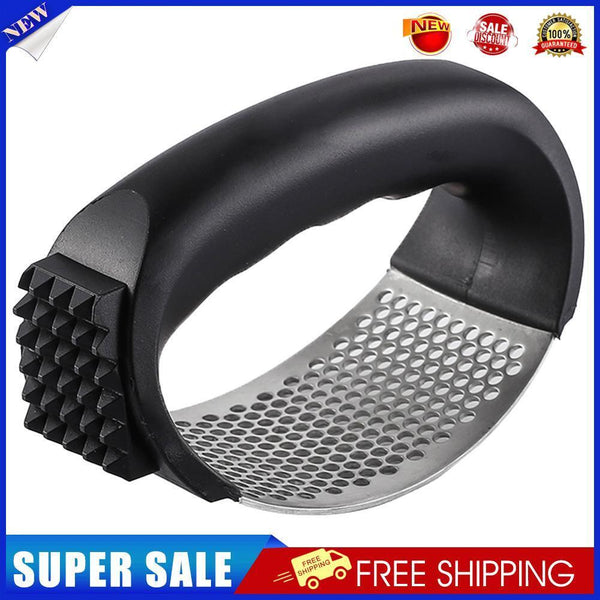 Stainless Steel Manual Garlic Presser Ginger Chopper Kitchen Tool (Black)