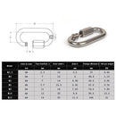 10pcs Stainless Steel Screw Lock Quick Links Climbing Carabiner Hook (M4)