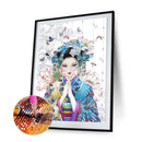 Handmade Geisha Woman 5D DIY Full Round Drill Drawing Kit Diamond Painting Cr