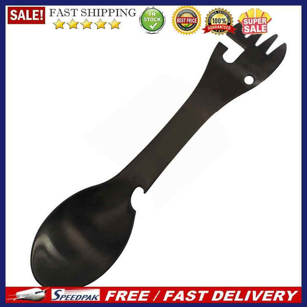 Stainless Steel Tableware Bottle Opener Outdoor Camping Picnic Spork Fork Spoon