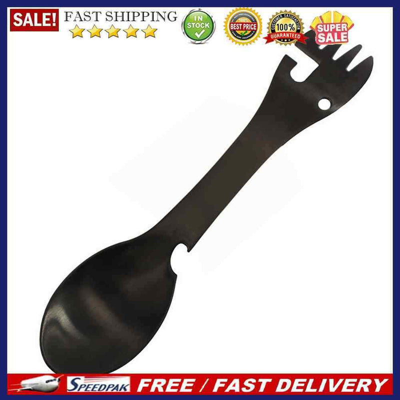 Stainless Steel Tableware Bottle Opener Outdoor Camping Picnic Spork Fork Spoon
