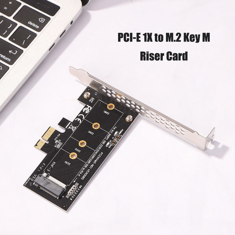 PCI-E 1X to M.2 NVME M Key Riser Adapter Card Supports 2230 2242 2260 2280 SSD