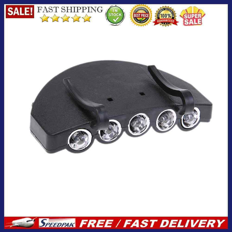 5 LED LED Cap Light Headlamp Flashlight Head Cap Hat Clip On Night Fishing