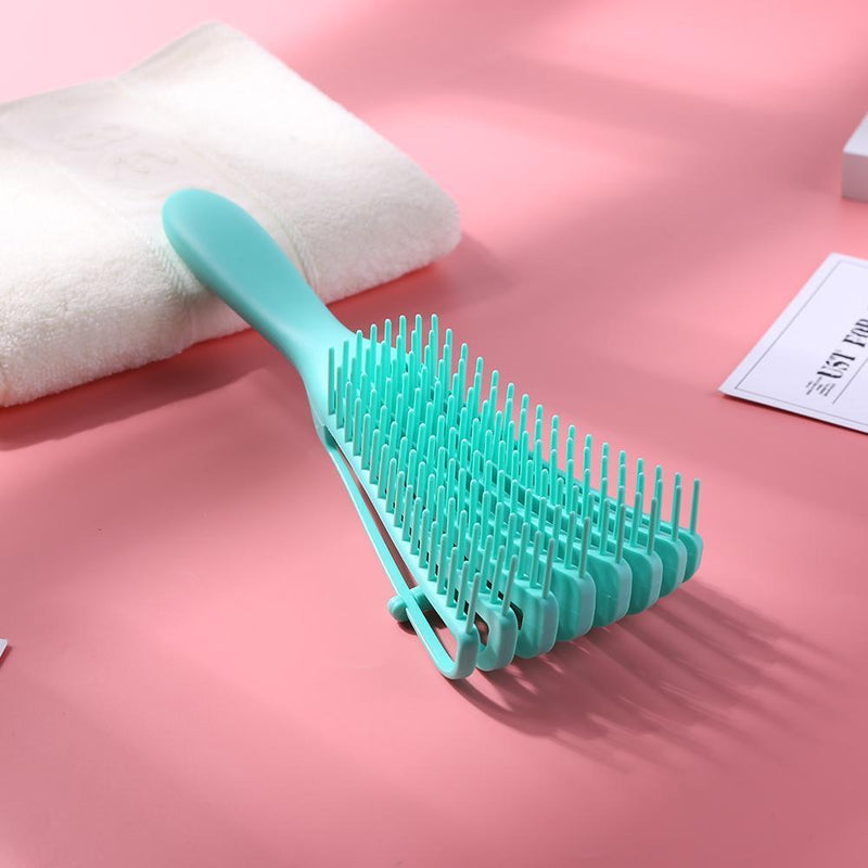 Women Hair Scalp Massage Comb Wet Curly Hairdress Styling Hairbrush (Green)