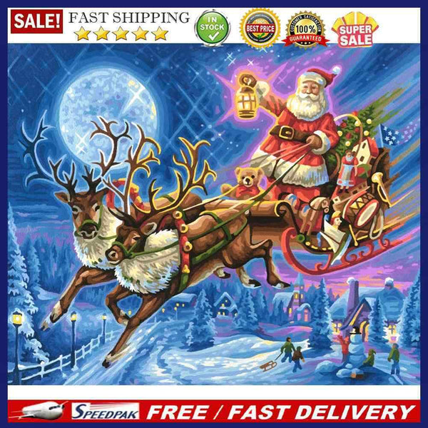 Santa Oil Paint By Numbers Kits Canvas DIY Picture Hand Painted Wall Art Cr